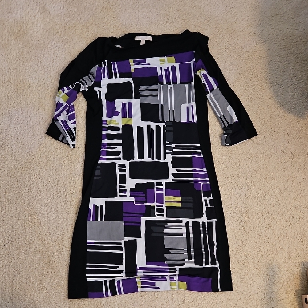Banana Republic Factory Black and White Asymmetrical Sheath Dress